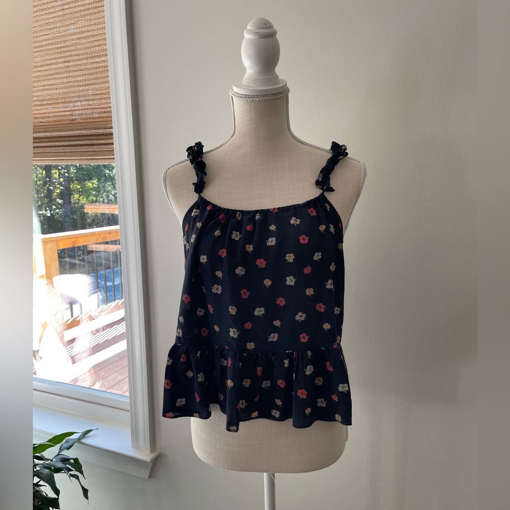 Madewell 100% Silk Flower Top